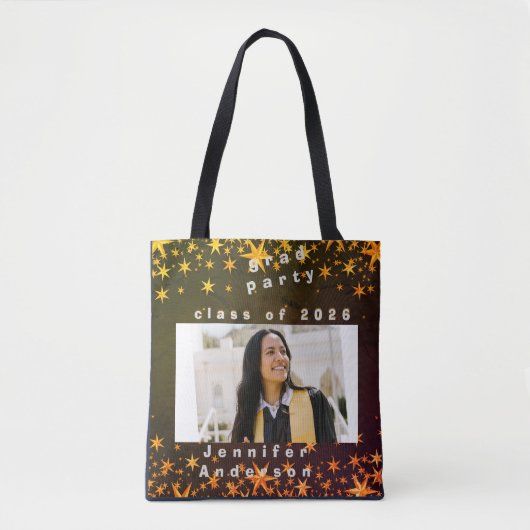 blue and gold elegant invitation tote bag (Voorkant)