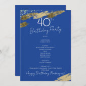 Blue and Gold Event Menu Kaart (Voorkant / Achterkant)