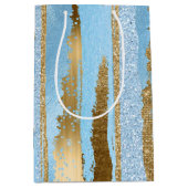 Blue and Gold Fancy Gift Bag Medium Cadeauzakje (Voorkant)