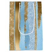 Blue and Gold Fancy Gift Bag Medium Cadeauzakje (Achterkant)