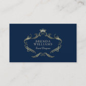 Blue and Gold Faux Glitter  Lijst Business C Visitekaartje (Voorkant)