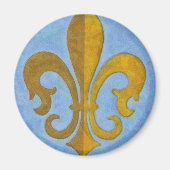 Blue and Gold Fleur De Lis Magneet (Voorkant)