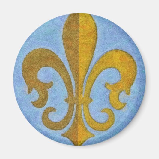 Blue and Gold Fleur De Lis Magneet (Voorkant)