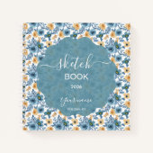 Blue and Gold Floral Notitieboek (Voorkant)