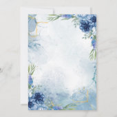 Blue and Gold Floral Wedding Kaart (Achterkant)
