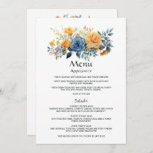Blue and Gold Floral Wedding