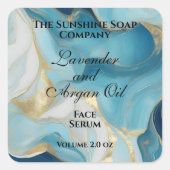 Blue and gold foil dropper bottle label (Voorkant)