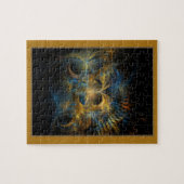 Blue and Gold Fractal Jigzaag Puzzle Legpuzzel (Horizontaal)
