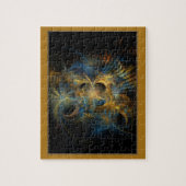 Blue and Gold Fractal Jigzaag Puzzle Legpuzzel (Verticaal)