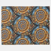blue and gold fractal swirl fleece deken (Voorkant (Horizontaal))