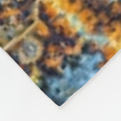 blue and gold fractal swirl fleece deken (Hoek)