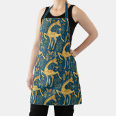 Blue and Gold Giraffe Boho Pattern Schort (Insitu)