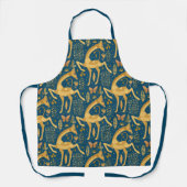 Blue and Gold Giraffe Boho Pattern Schort (Voorkant)