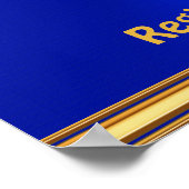 Blue and Gold Girls Basketball Poster, JOUW TEKST Poster (Hoek)