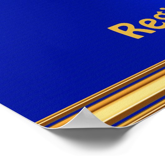 Blue and Gold Girls Basketball Poster, JOUW TEKST Poster (Hoek)