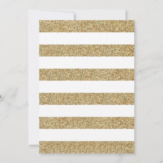 Blue and Gold Glitter Baptism Invitation Kaart (Achterkant)