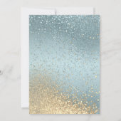 Blue and Gold Glitter Invitation Kaart (Achterkant)