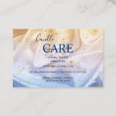 Blue and Gold Glitter Jewelry Care Visitekaartje (Achterkant)