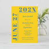 Blue and Gold Graduation Party Kaart (Staand voorkant)