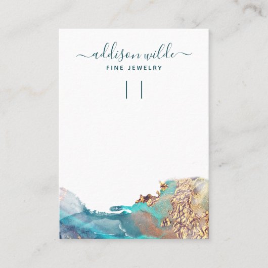 Blue And Gold Ink Keychain Display Card Visitekaartje (Voorkant)