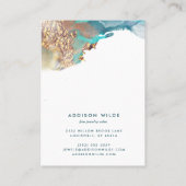 Blue And Gold Ink Keychain Display Card Visitekaartje (Achterkant)