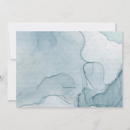 Blue and Gold Invitations Kaart (Achterkant)