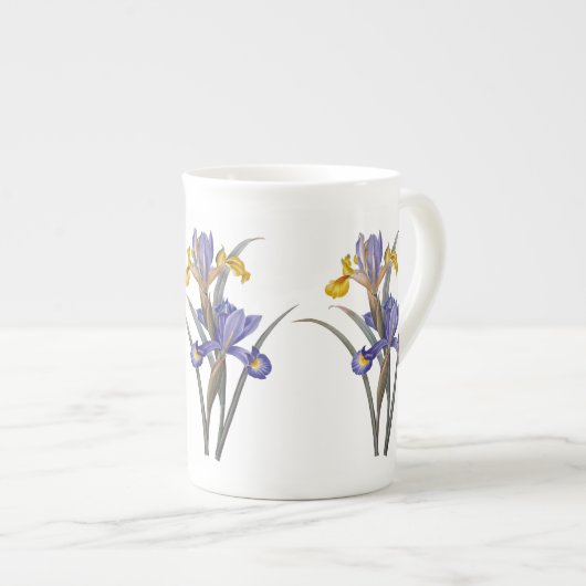 Blue and Gold Iris Redoute Bone China Mok (Voorkant rechts)