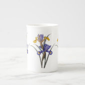 Blue and Gold Iris Redoute Bone China Mok (Voorkant)
