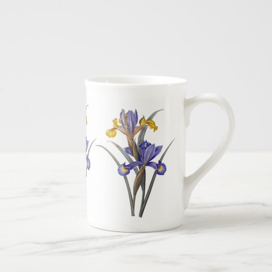 Blue and Gold Iris Redoute Bone China Mok (Rechts)