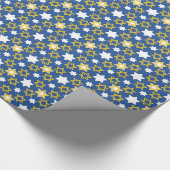 Blue and Gold Jewish Star van David Cadeaupapier (Hoek)