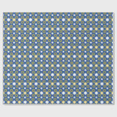 Blue and Gold Jewish Star van David Cadeaupapier (Vlak)