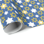 Blue and Gold Jewish Star van David Cadeaupapier (Rol Hoek)