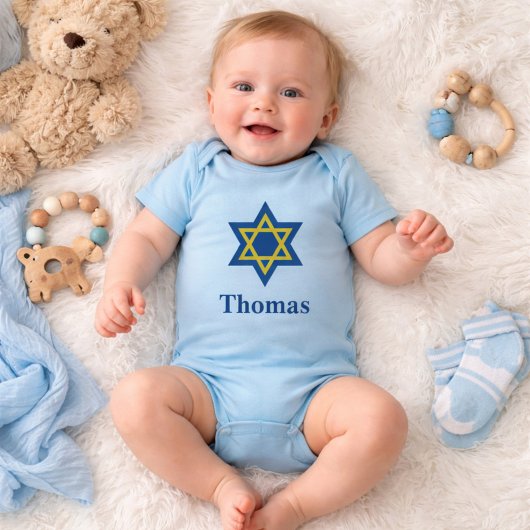 Blue and Gold Jewish Star van David Romper