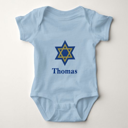Blue and Gold Jewish Star van David Romper (Voorkant)
