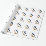 Blue and Gold Koi Fish Gift Wrap Cadeaupapier<br><div class="desc">Er is niets viss aan deze kleurrijke cadeauomslag,  met gestileerde Japanse karper (Koi) Goldfish in een repetitief patroon.</div>