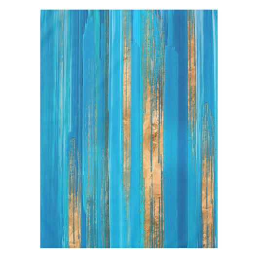 Blue and Gold lines Abstract N2 Tafelkleed (Voorkant)