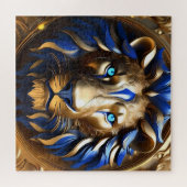 Blue And Gold Lion Head, Legpuzzel (Horizontaal)