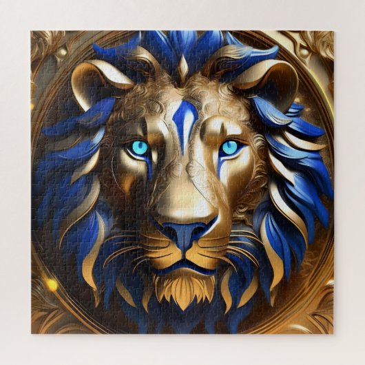 Blue And Gold Lion Head, Legpuzzel (Verticaal)