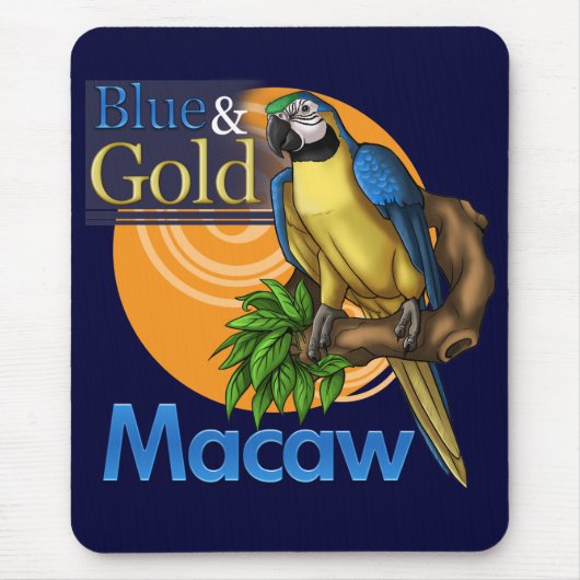Blue and Gold Macaw Mousepad Muismat (Voorkant)