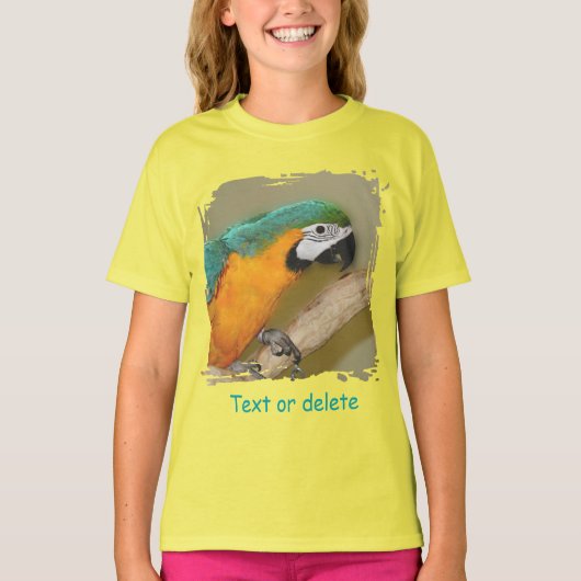 Blue And Gold Macaw Parrot Personalized T-shirt (Voorkant)