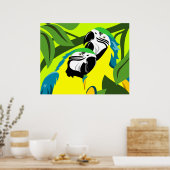 Blue and Gold Macaw Parrots Poster (Keuken)