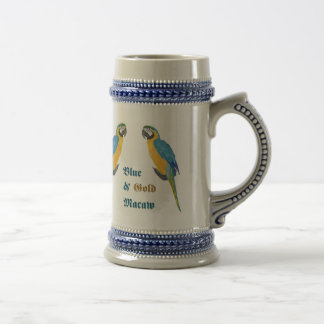 Blue and Gold Macaw Stein Bierpul
