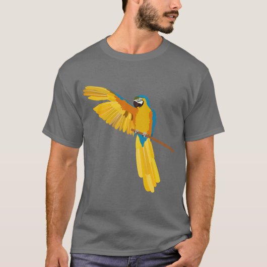 Blue and gold macaw t-shirt (Voorkant)
