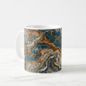 Blue and Gold Marble Swirl Pattern Coffee Mug Koffiemok (Voorkant links)