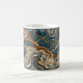 Blue and Gold Marble Swirl Pattern Coffee Mug Koffiemok (Center)