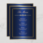 Blue and Gold Menu Kaart (Voorkant / Achterkant)