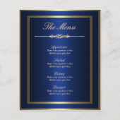 Blue and Gold Menu Kaart (Voorkant)