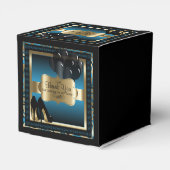 Blue and Gold Metallic - 00th Birthday  | DIY-teks Bedankdoosjes (Achterkant)