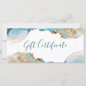 Blue and Gold Modern Liquid Ink Cadeaubon (Voorkant)