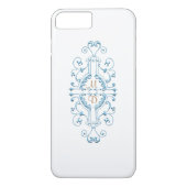 Blue and Gold Monogram iPhone Case (Achterkant)